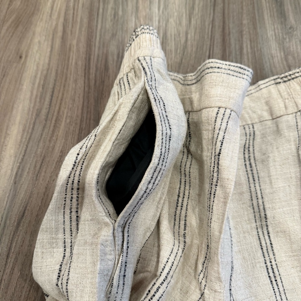 Zara Striped Linen Blend Wide Leg Pants - Picture 6 of 9